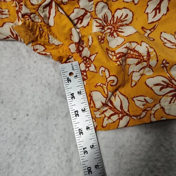 VINTAGE Patagonia Baggies Womens Orange Yellow Hibiscus Floral Print Swim Trunks - Picture 6 of 13